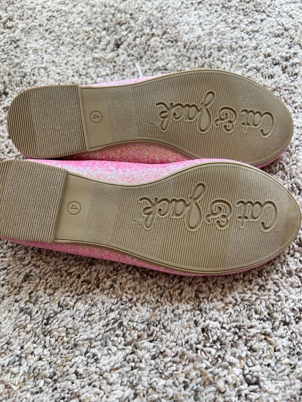 Cat and Jack Glitter Pink Flats Size 4